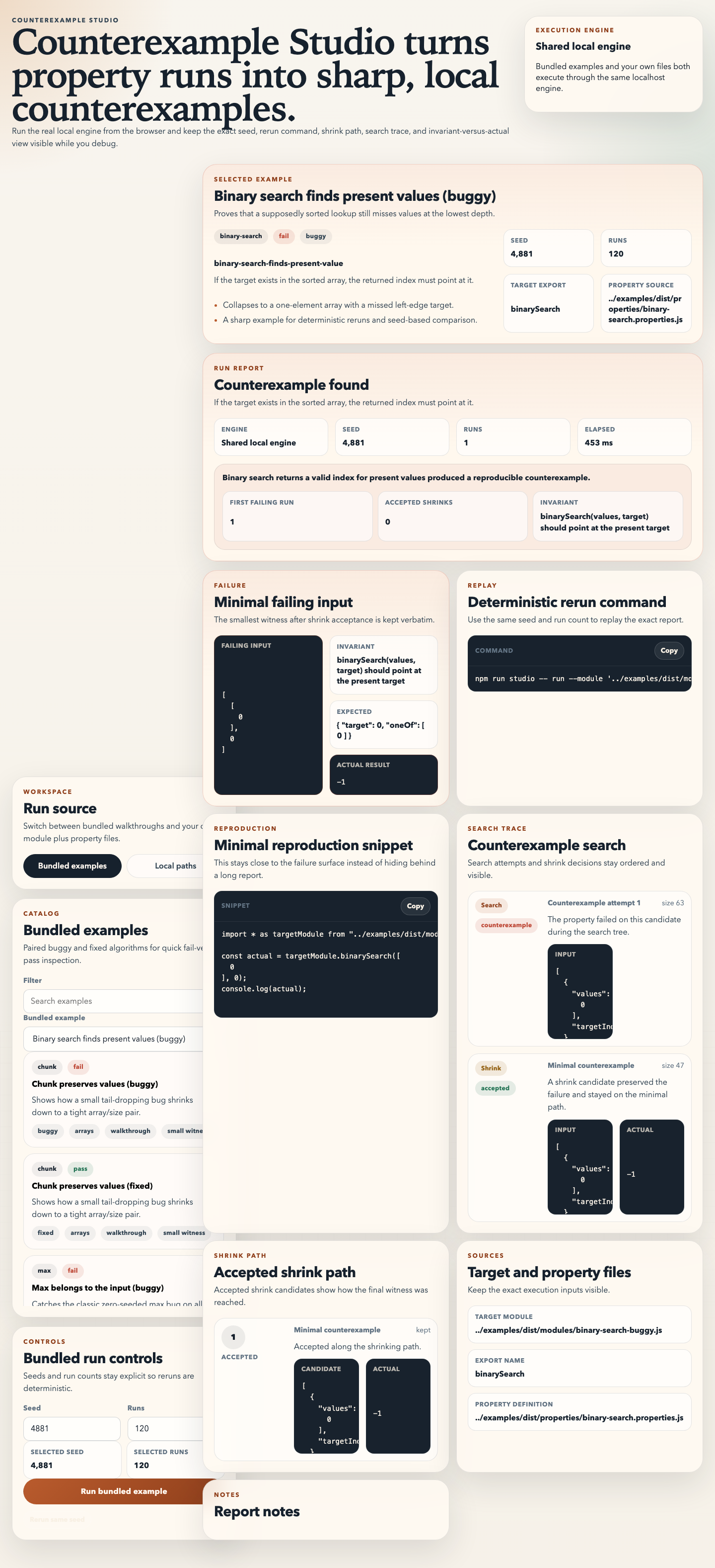 Counterexample Studio workbench